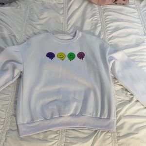 Smiley face crew neck
